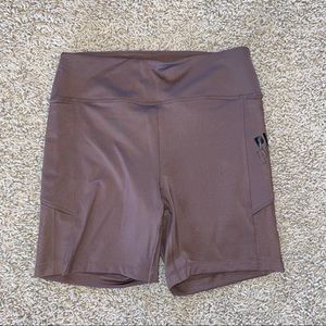 Victoria's Secret PINK Active Biker Shorts Sheer Pockets Mauve Size Medium